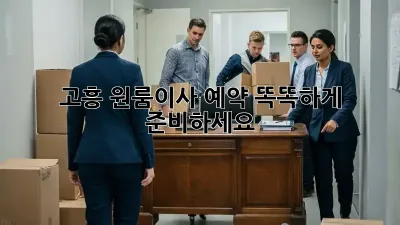 고흥 원룸이사 예약, 똑똑하게 준비하세요!