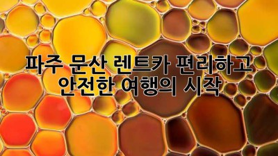 파주 문산 렌트카: 편리하고 안전한 여행의 시작